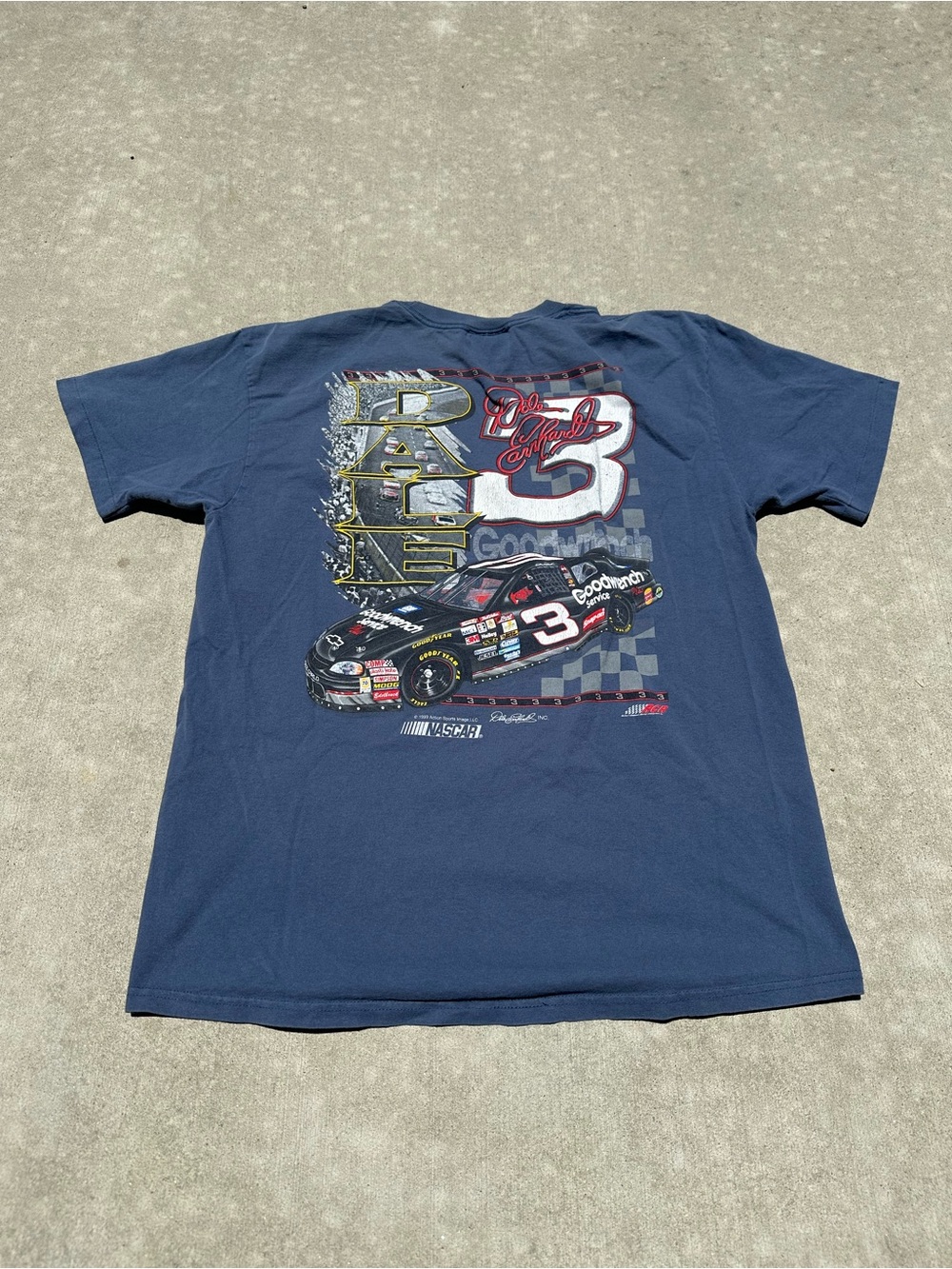 Chase Authentics Navy Blue Dale Earnhardt #3 Racing Graphic Tee